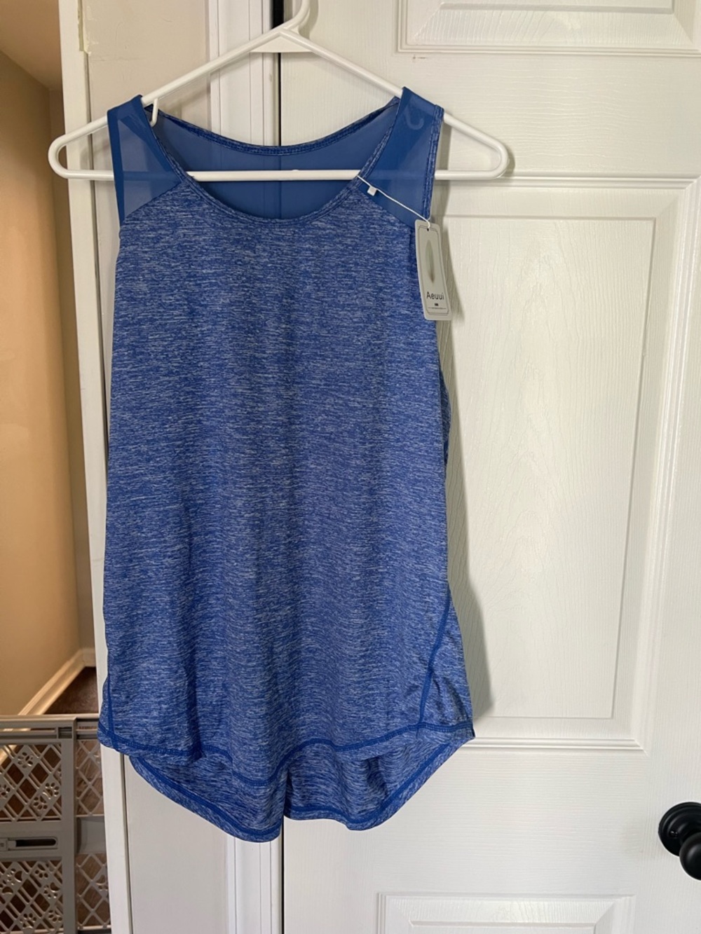 Women's Athletic Mesh-Back Tank Top in Blue Women XL NWT